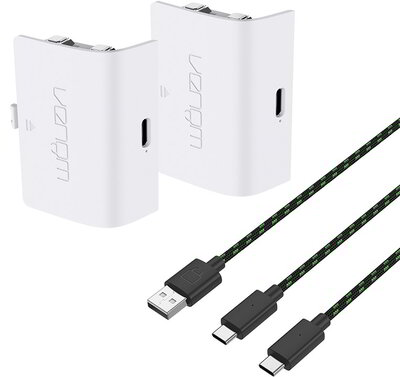 Venom Xbox Series X/S Akkucsomag 2 db akkumulátor fehér színben + 3 méter töltőkábel
