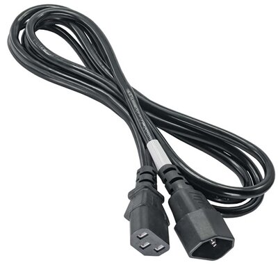 Akyga Tápkábel hosszabbító/Monitor Tápkábel IEC C13/C14 250V/50Hz 1.8m (AK-PC-03A)