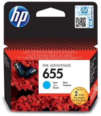 HP 655 Cyan (Ciánkék) tintapatron (CZ110AE)