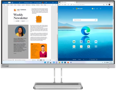 Lenovo L27i-40 Monitor (67ABKAC4EU) - 27" FullHD (1920x1080), IPS, 100Hz, 16:9, 1300:1, 300cd, 4ms, 2x HDMI, VGA, 3 év garancia, Szürke színben