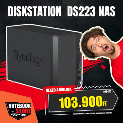 Synology DiskStation DS223 NAS hálózati adattároló (DS223) - Realtek RTD1619B, 2GB RAM, Háttértár nélkül (Max 2x)