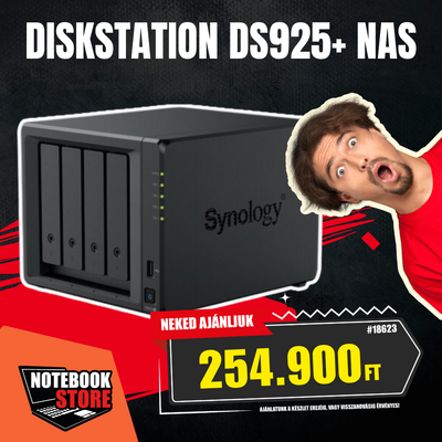 Synology DiskStation DS925+ NAS hálózati adattároló (DS925+) - AMD Ryzen V1500B, 4GB RAM, Háttértár nélkül (Max 4x)