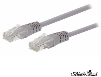 BlackBird UTP cat.5e RJ45 patch kábel 5 méter, Szürke színben (BH1227)