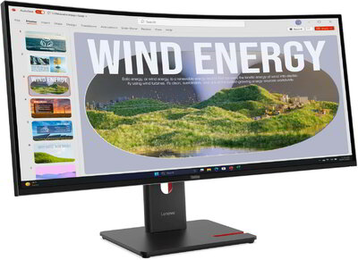 Lenovo ThinkVision T34WD-40 Monitor (64AEGAT1EU) - 34.0" WHQHD (3440X1440), VA, 4ms, 21:9, 3000:1, 120Hz, HDMI, USB, DisplayPort, 3 év garancia, Fekete színben