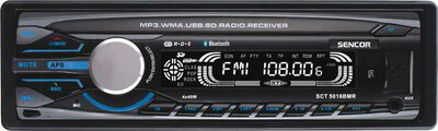 Sencor SCT 5016BMR Bluetooth autohifi - (SCT 5016BMR) - Levehető előlap, RDS tuner, Text kijelzés , MP3 WMA, 4x40W