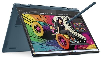 Lenovo Yoga 7 2in1 Notebook (83JR002HHV) - 14.0" WUXGA OLED Multi-touch, AMD Ryzen AI 5-340, 16GB RAM, 512GB SSD, Magyar billentyűzet, Operációs rendszer nélkül, 3 év garancia, Kékeszöld színben