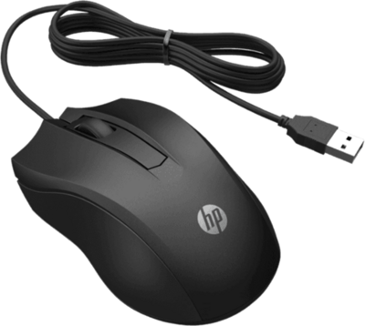 HP 100 Vezetékes egér (6VY96AA) - Fekete színben