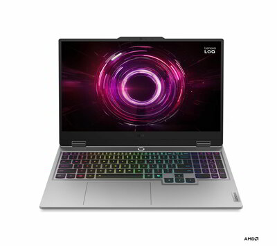 Lenovo LOQ 15AHP10 Gamer Notebook (83JG002SHV) - 15.6" FullHD, AMD Ryzen 7-250, 32GB RAM, 1TB SSD, nVidia GeForce RTX 5050 8GB, Magyar billentyűzet, Operációs rendszer nélkül, 3 év garancia, Sötétszürke színben
