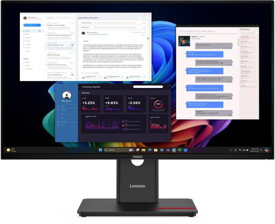 Lenovo ThinkVision T27UD-40 Monitor (64AFGAT2EU) - 27" UHD (3840x2160), IPS, 16:9, 1500:1, 350cd/m2, 4ms, HDMI, DisplayPort, VGA, USB, RJ45, 3 év garancia, Fekete színben