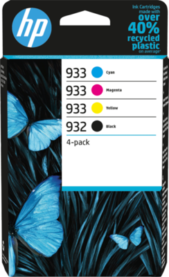 HP 932 Black (Fekete) és 933 Cyan/Yellow/Magenta (Ciánkék/Sárga/Bíbor) 4 tintapatron egy csomagban (6ZC71AE)
