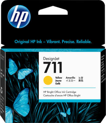 HP 711 Yellow (Sárga) eredeti DesignJet toner (CZ132A) - 29 ml