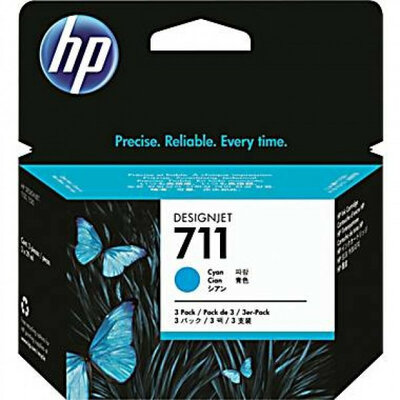HP 711 Cyan (Ciánkék) eredeti DesignJet toner (CZ130A) - 29 ml