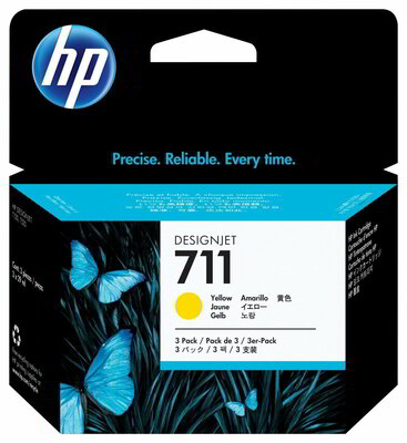 HP 711 Yellow (Sárga) eredeti DesignJet toner 3 darabos csomag (CZ136A) - 3x29 ml