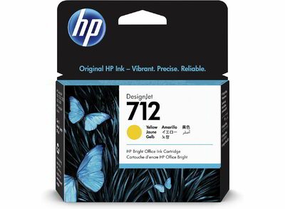 HP 712 Yellow (Sárga) eredeti DesignJet tintapatron (3ED69A) - 29 ml
