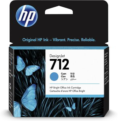 HP 712 Cyan (Ciánkék) eredeti DesignJet tintapatron (3ED67A) - 29 ml