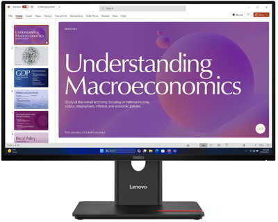 Lenovo ThinkVision T24D-40 Docking Monitor (64B9GAT1EU) - 23.8" FullHD (1920x1080), IPS, 16:9, 4/6ms, 1500:1, 250nits, 48Hz-120Hz, HDMI, DisplayPort, USB-C, RJ45, Hangszóró, 3 év garancia, Fekete színben