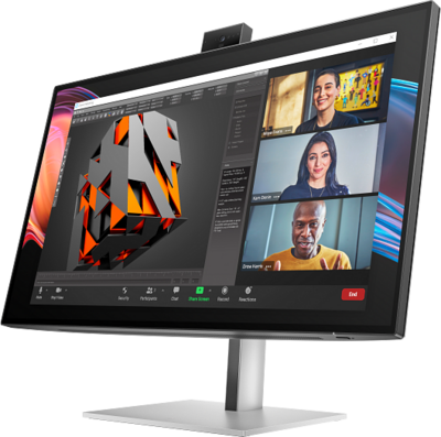HP Series 7 Pro 27 727pm Konferencia Monitor (8K135E9) - 27" 4K UHD (3840x2160), IPS, 16:9, 2000:1, 400cd, 5ms, HDMI, DisplayPort, USB-C, 3 év garancia, Fekete-ezüst színben