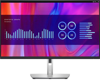 Dell P3223DE USB-C Hub Monitor (210-BDGB) - 31.5" QHD (2560x1440), 16:9 1000:1, 350cd, 5ms, HDMI, DisplayPort, USB-C, 3 év garancia, Fekete színben