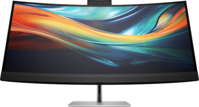 HP Series 7 Pro 740pm Ívelt Konferencia Monitor (8Y2R2AA) - 39.7" WUHD (5120x2160), IPS, 13 Mp Kamera, 21:9, 10M:1, 300cd, 5ms, HDMI, DisplayPort, USB-C, 3 év garancia, Fekete-ezüst színben