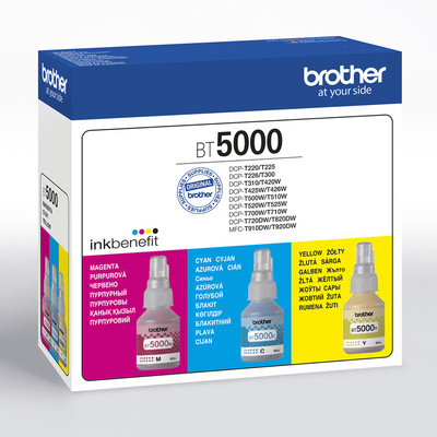 Brother BT5000CMY CMY (Ciánkék/Bíbor/Sárga) eredeti nagytöltetű tintatartály csomag - 3x48.8 ml