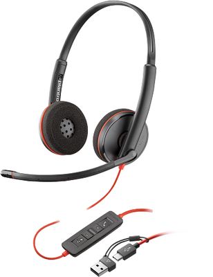 HP Poly Blackwire 3220 Stereo USB-C Headset +USB-C/A Adapter (93S87AA)