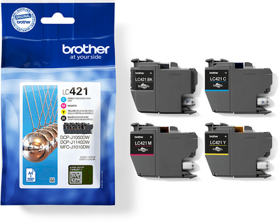 Brother LC-421VAL Multipack (Ciánkék/Magenta/Sárga/Fekete) eredeti tintapatron csomag (LC421VAL)