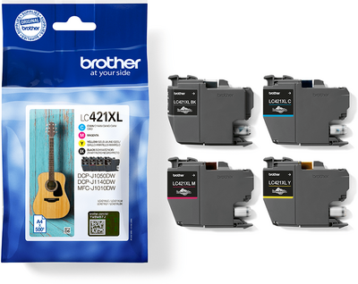 Brother LC-421XLVAL Multipack (Ciánkék/Magenta/Sárga/Fekete) eredeti nagy kapacitású tintapatron csomag (LC421XLVAL)