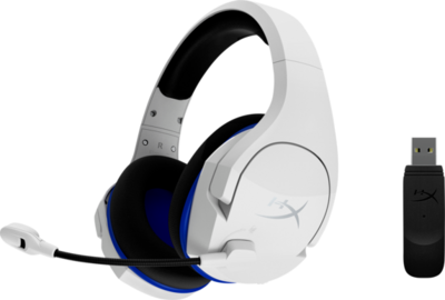 HP HyperX Cloud Stinger Core Gaming headset - vezeték nélküli fejhallgató mikrofonnal (4P5J1AA) - Fehér-kék színben