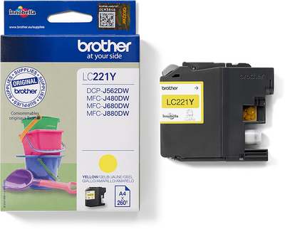 Brother LC-221Y Yellow (Sárga) eredeti tintapatron (LC221Y)
