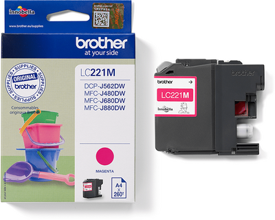 Brother LC-221M Magenta (Bíbor) eredeti tintapatron (LC221M)