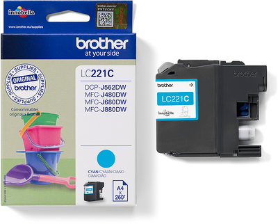 Brother LC-221C Cyan (Ciánkék) eredeti tintapatron (LC221C)