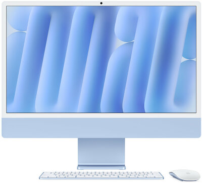 Apple iMac (MWUF3MG/A) 24.0" 4.5k (4480x2520), Apple M4 8 mag, 16GB RAM, 256GB SSD, macOS, Kék, 1 év garancia (Magánszemélyeknek 3 év jótállás)