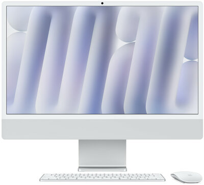 Apple iMac (MWUV3MG/A) 24.0" 4.5k (4480x2520), Apple M4 10 mag, 16GB RAM, 512GB SSD, macOS, Ezüst, 1 év garancia (Magánszemélyeknek 3 év jótállás)