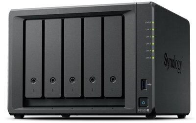 Synology DiskStation DS1525+ NAS hálózati adattároló (DS1525+) - AMD Ryzen V1500B, 8GB RAM, Háttértár nélkül (Max 5x)