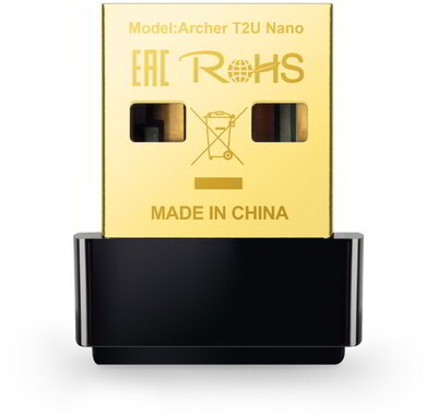 TP-LINK Wireless Adapter USB Dual Band AC600 (ARCHER T2U NANO) - Fekete színben