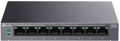 TP-LINK Switch 8x1000Mbps(8xPOE) Fémházas (LS108GP)
