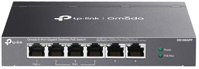 TP-LINK Switch 6x1000Mbps(3xPOE+/1xPOE++) Fémházas (DS106GPP)
