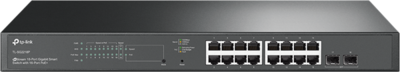 TP-LINK Switch 16x1000Mbps (16xPOE+) + 2xGigabit SFP, menedzselhető (SG2218P)