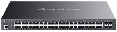 TP-LINK Switch 48x1000Mbps (48xPOE+) + 4x10Gbps SFP+ + 1konzol port, menedzselhető (SG3452XP)