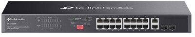 TP-LINK Switch 16x1000Mbps (POE+) 2xGigabit SFP fémházas rackes (DS1018GMP)