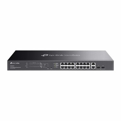 TP-LINK Switch 18x1000Mbps (16xPOE+) +2xGigabit SFP kombó fémházas Easy Smart (ES220GMP)
