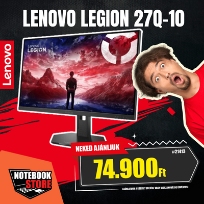 Lenovo Legion 27Q-10 Gamer FreeSync Monitor (68C6GAC4EU) - 27.0" WQHD (2560x1440) IPS, 240Hz, 16:9, 1000:1, 300cd, 2xHDMI, DisplayPort, 3 év garancia, Fekete színben