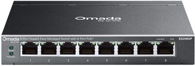 TP-LINK Switch 8x1000Mbps(8xPOE+) Fémházas Easy Smart (ES208GP)