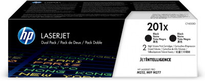 HP 201X Black Dual Pack (Fekete) nagykapacitású LaserJet 2 toner egy csomagban (CF400XD)