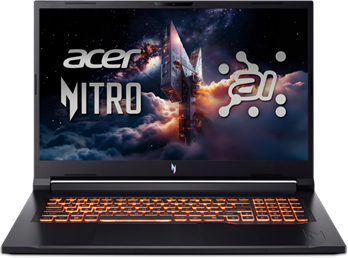 Acer Nitro V 17 Gamer Notebook (ANV17-41-R094) - 17.3" QHD, AMD Ryzen 7-260, 32GB RAM, 1TB SSD, nVidia GeForce RTX 5070 8GB, Magyar billentyűzet, Operációs rendszer nélkül, 3 év garancia, Fekete színben
