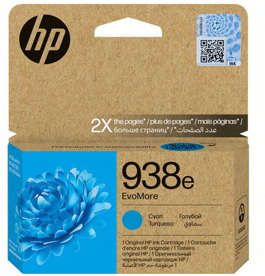 HP 938e EvoMore Cyan (Ciánkék) tintapatron (4S6X9PE) - Eredeti HP kellékanyag