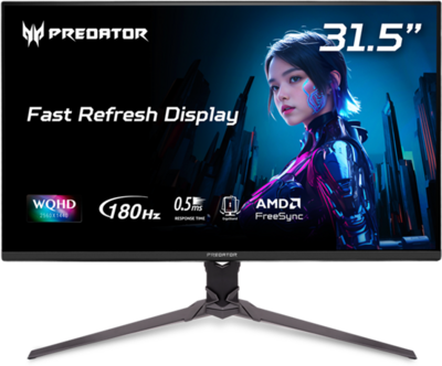 Acer Predator XB323QUPbmiiprx ZeroFrame FreeSync Premium Gamer Monitor (UM.JX3EE.P09) - 31.5" QHD (2560x1440) IPS, 180Hz, 1ms, 250nits, 2xHDMI, DP, Audio, 2 év garancia, Fekete színben
