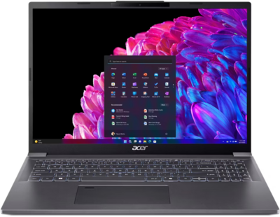 Acer Aspire A16-71M-77CC Notebook (NX.JEMEU.008) - 16.0" 2K OLED, Intel Core Ultra 7-155H, 16GB RAM, 1TB SSD, Magyar billentyűzet, Operációs rendszer nélkül, 3 év garancia, Acélszürke színben