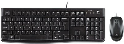 Logitech MK120 Vezetékes billentyűzet magyar kiosztás és vezetékes optikai egér (920-002542) - Fekete színben