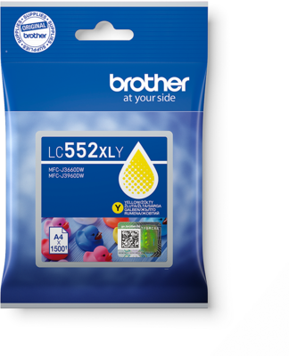 Brother LC552XLY Yelllow (Sárga) eredeti nagykapacitású tintapatron (LC552XLY)